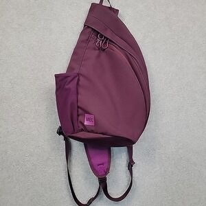 Mountain Equipment Co-op MEC Pod Sling Pack in Purple Padded Travel Hiking